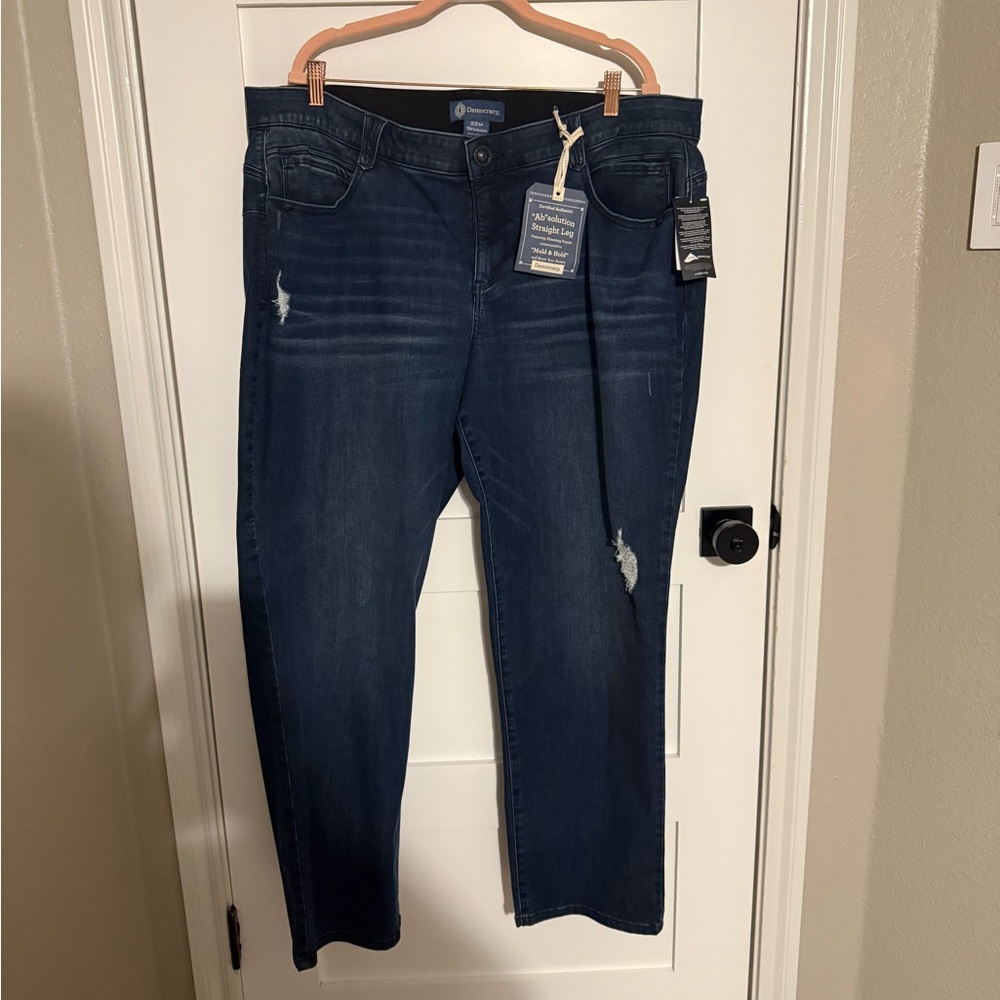Democracy Blue Straight Leg Jeans with Classic Fit